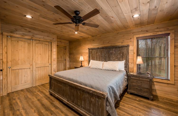 bedroom in a smoky mountain cabin